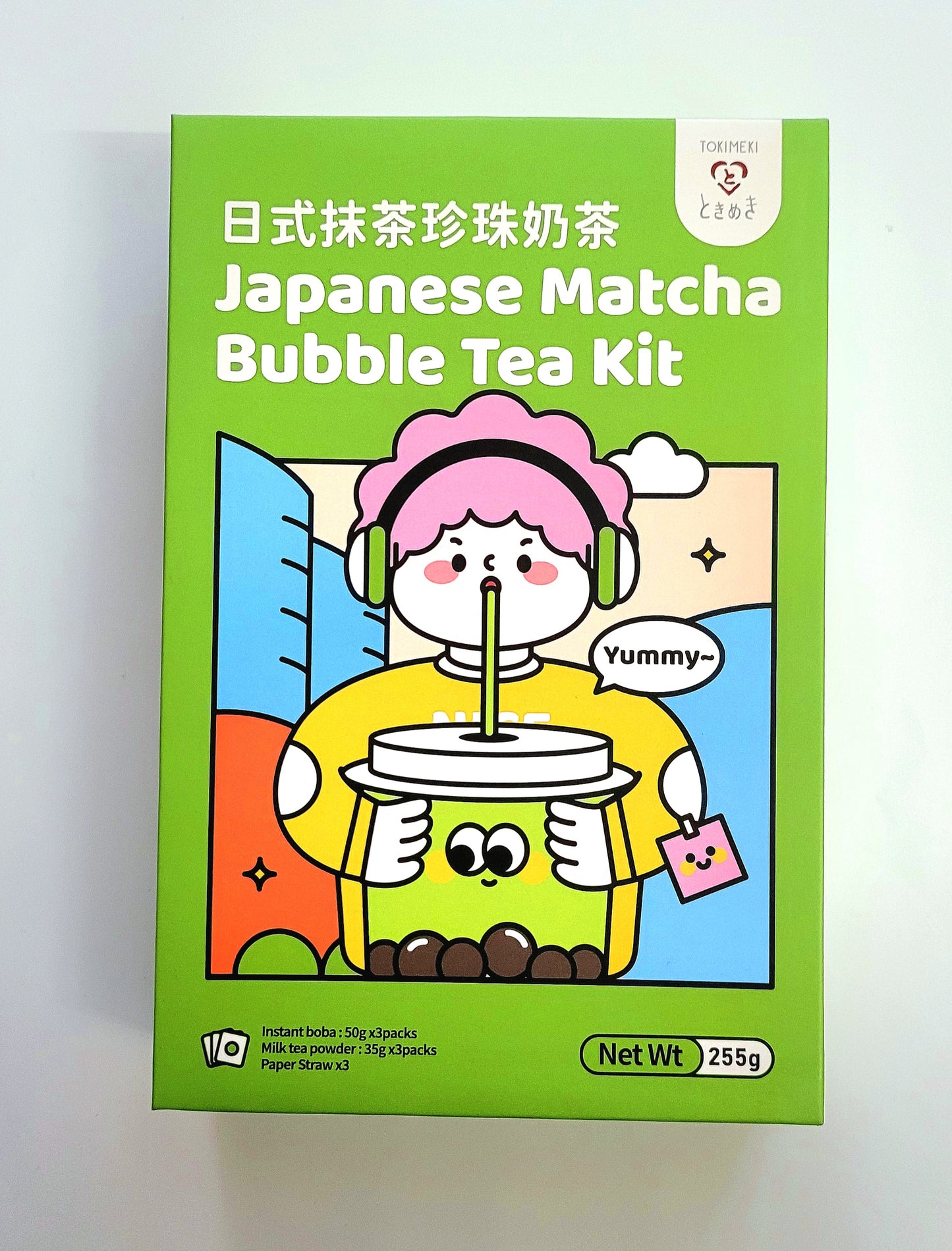 *** Statt 9€ NUR 3,95€ ***                  3er Pack TokiMeki Japanese Matcha Bubble Tea Kit 255g  ( 1,94€/ 100g )