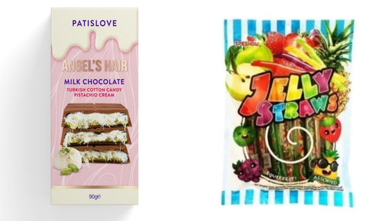 1x Angel Hair Schokolade Ruby 90g & 2x Jelly Straws à 260g