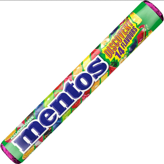 Mentos Kaubonbon Discovery Vegan 38g Rollen Dragees Frucht Limited