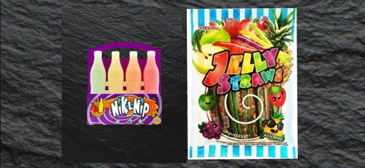 1x Nik-L-Nip Original Wax Candy Bottles 39g & 2x Jelly Straws à260g